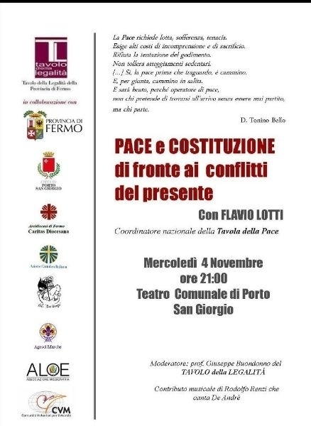 PACE E COSTITUZIONE DI FRONTE AI CONFLITTI DEL PRESENTE - 04/11/15 